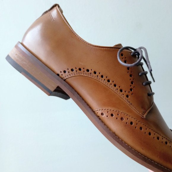 Johnston & Murphy Men's Haywood Wingtip Oxford in Nice Tan FG Leather - Picture 7 of 14